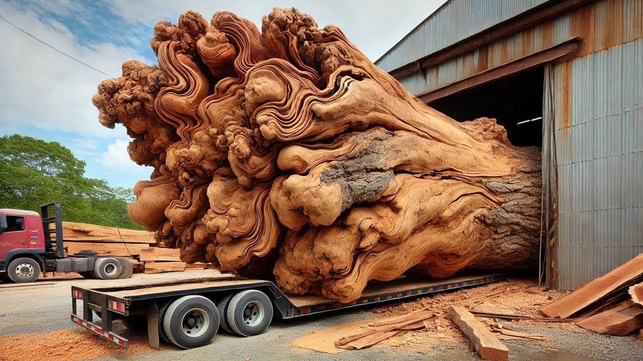 Tree Stump and... Bamboo? Turn FREE Giant Tree Stump into a Coffee Table That Can Sell for Thousands