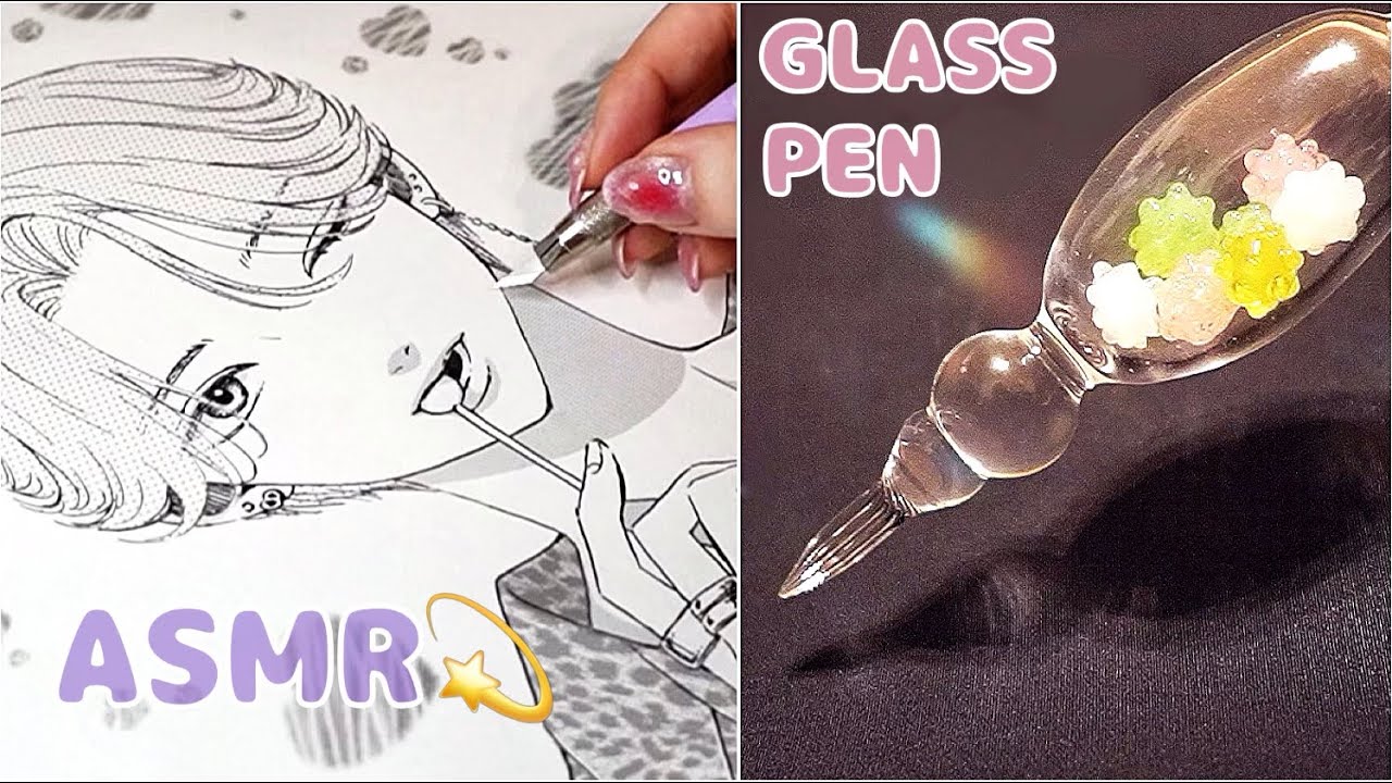 Нарисуйте монохромную иллюстрацию стеклянной ручкой konpeito🌟ASMR