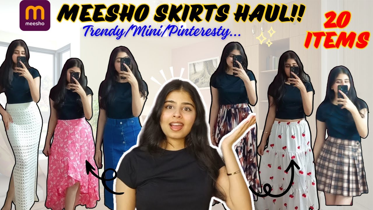Huge MEESHO Skirts Haul😍🌻| itni sunder aur sasti 😱🙈 + Honest Review + Try on!🎀 | Flairsiren