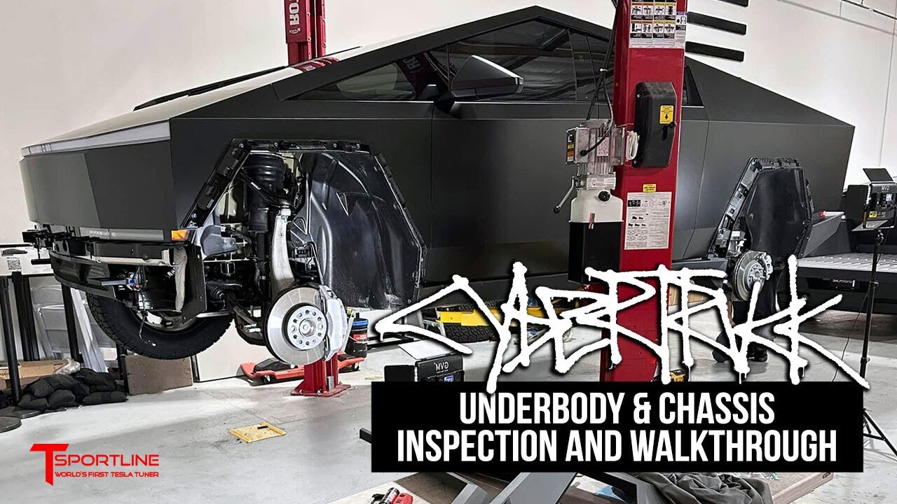 Dissecting a Tesla Cybertruck! Underbody & Wheels off Chassis Inspection and Walkthrough, first look