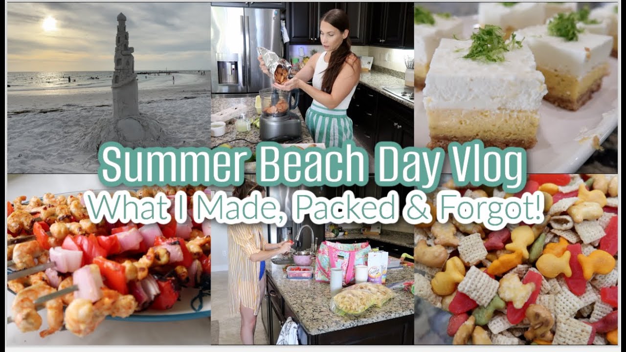 Summer Beach Day 🏖 Realistic Prep, Easy Summer Meals & Snacks What I Made, Packed & Forgot! 😂
