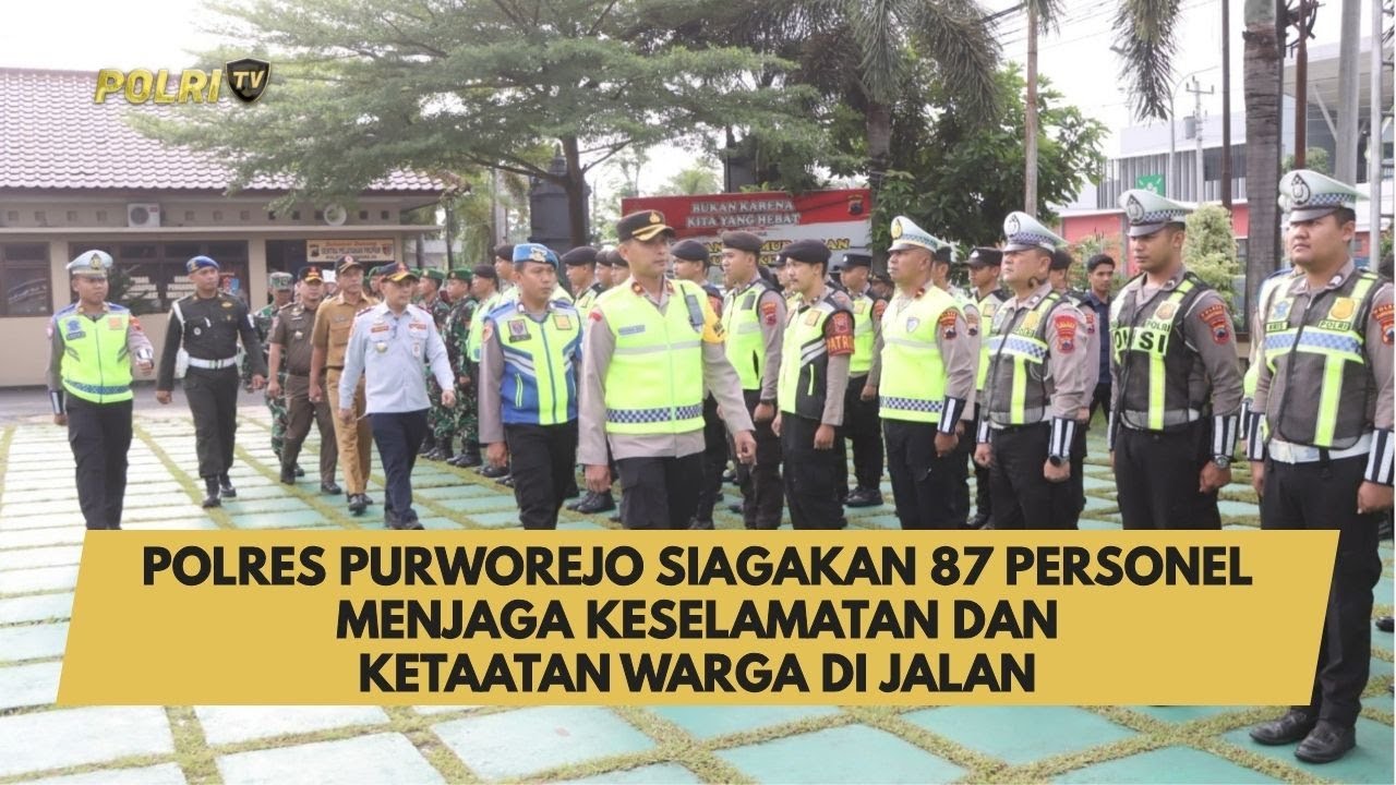 POLRES PURWOREJO SIAGAKAN 87 PERSONEL MENJAGA KESELAMATAN DAN KETAATAN WARGA DI JALAN