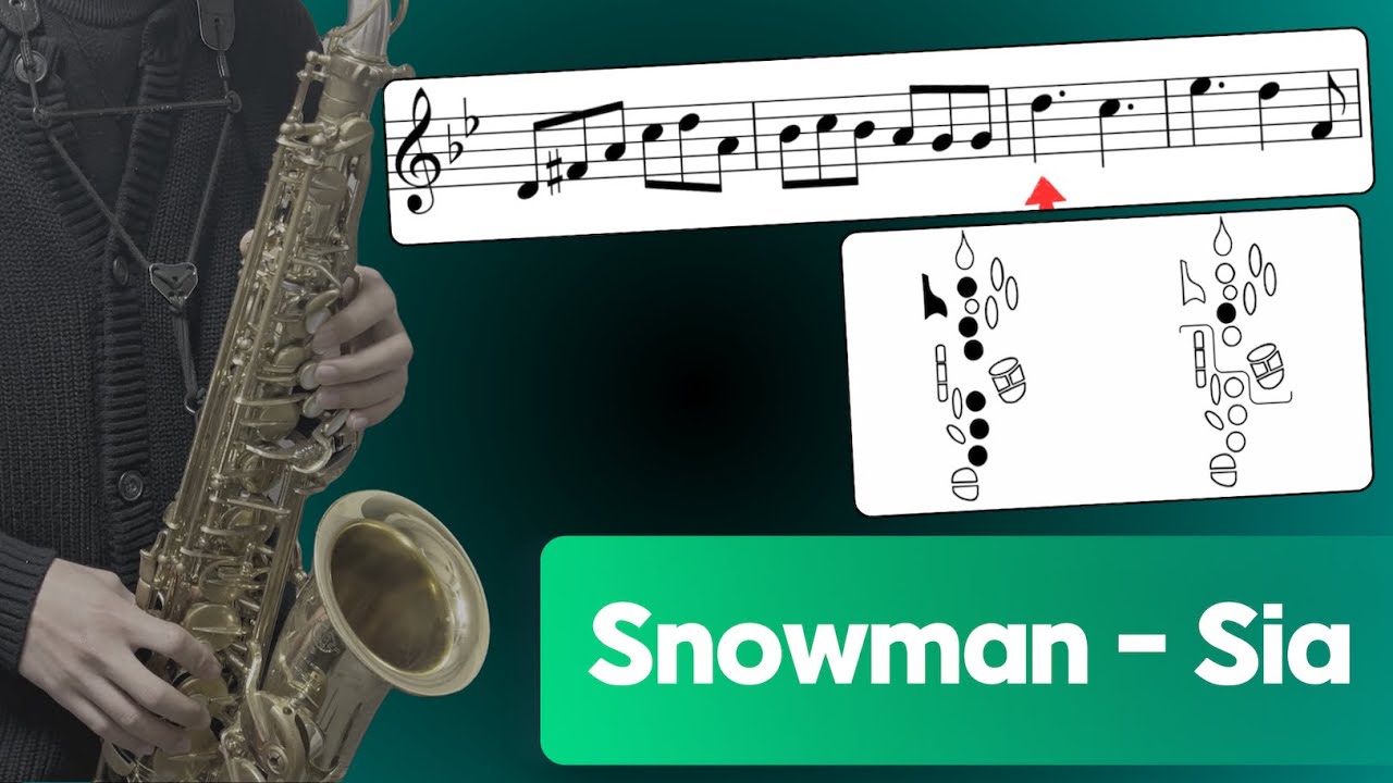 Snowman - Sia (saxophone cover_sheet, fingering, classical style)