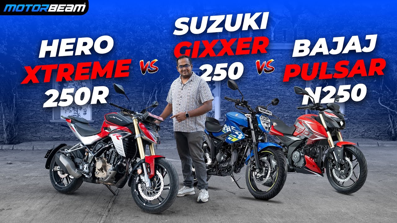 Hero Xtreme 250R vs Suzuki Gixxer 250 vs Bajaj Pulsar N250 - Best VFM 250cc In India?| @MotorBeam