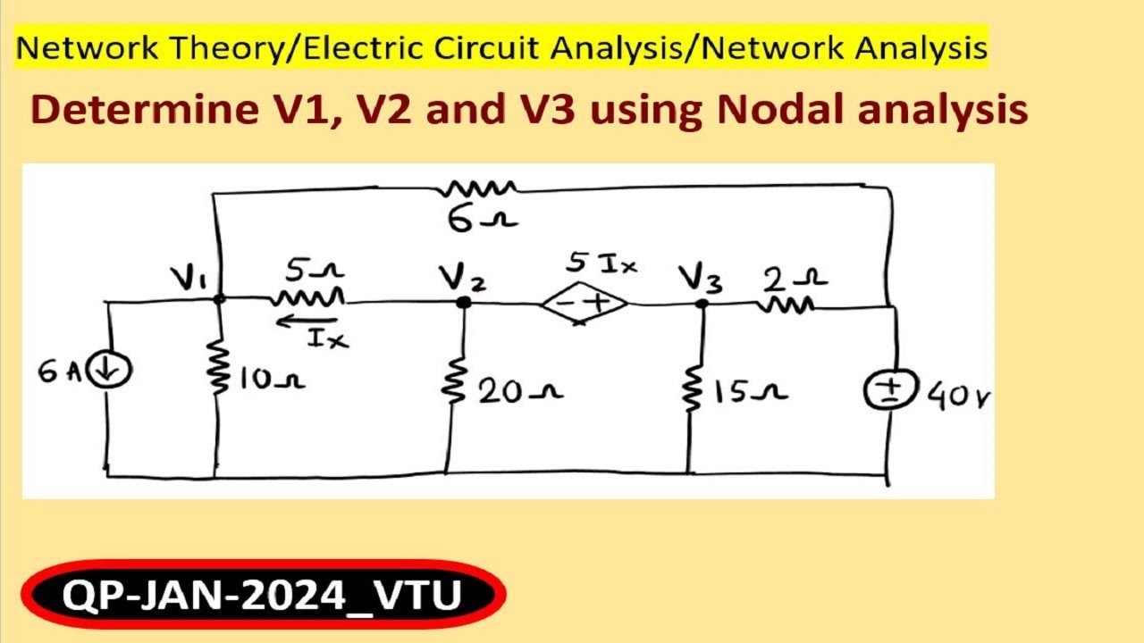 Determine V1, V2 and V3 using Nodal analysis