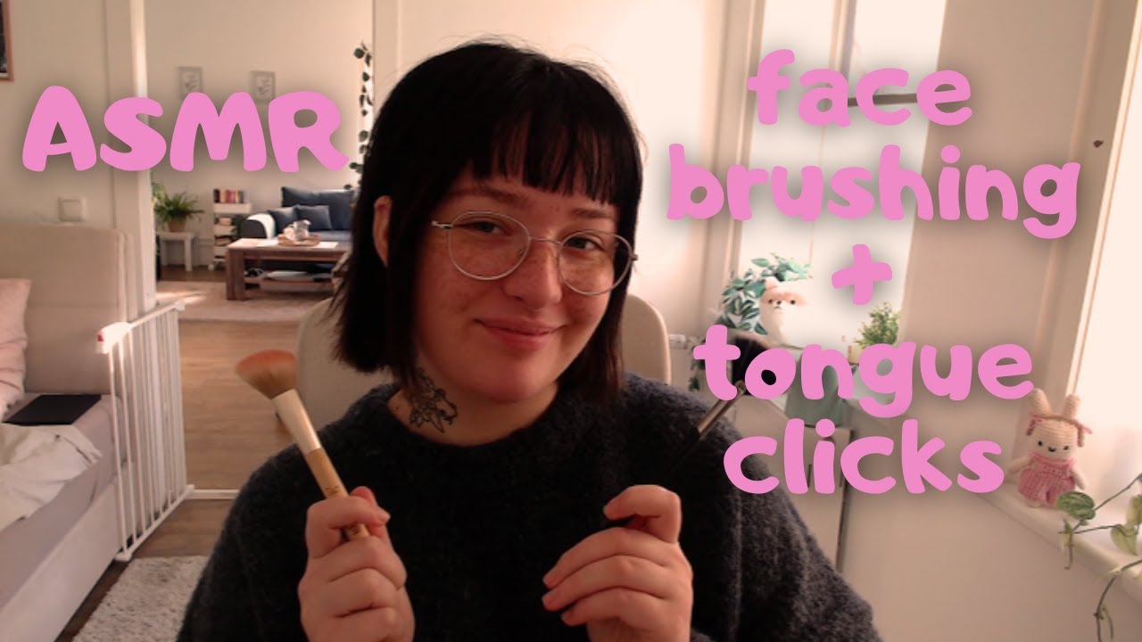 ASMR Softest Tongue Clicking & Face Brushing | No Talking