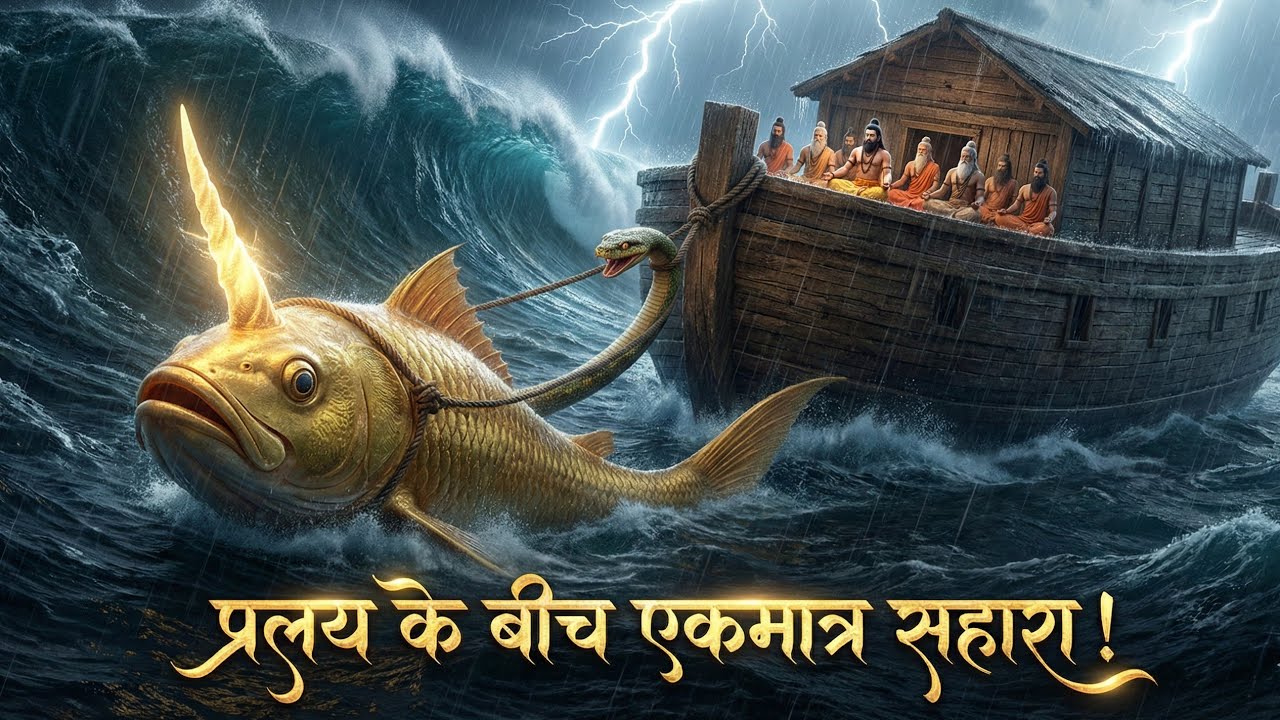 मत्स्य अवतार प्रलय की लहरें और वेदों का उद्धार  राजा सत्यव्रत और सात ऋषियों के बचाव का पूरा सच।