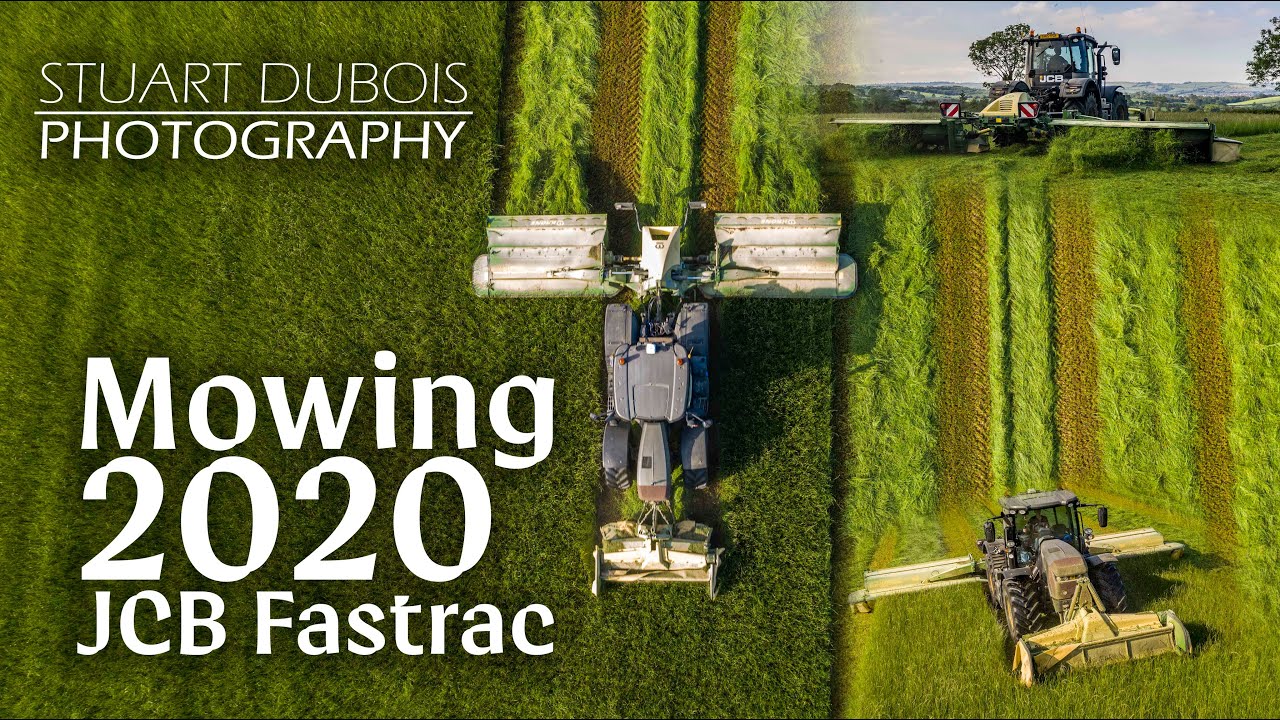 Mowing Second Cut 2020 - JCB Fastrac 4220 and Krone Triples