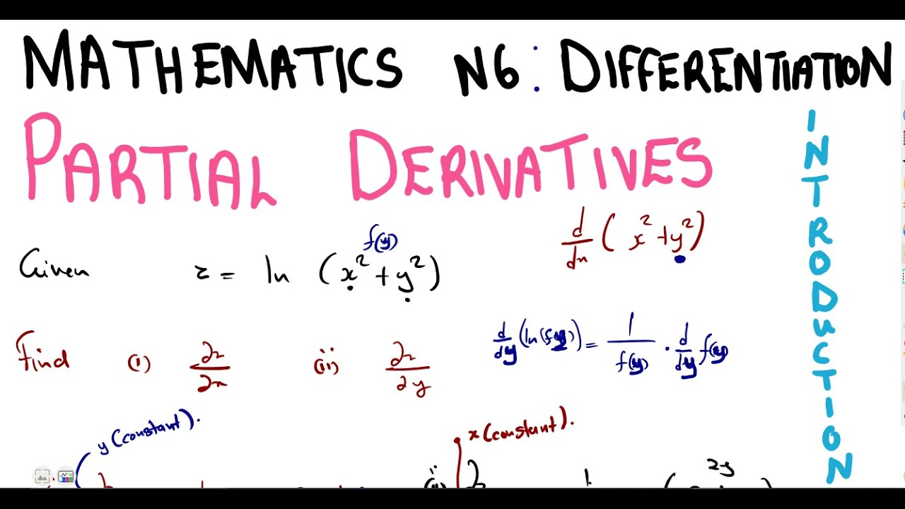 Mathematics N6 Partial Derivatives Introduction - Differentiation @mathszoneafricanmotives