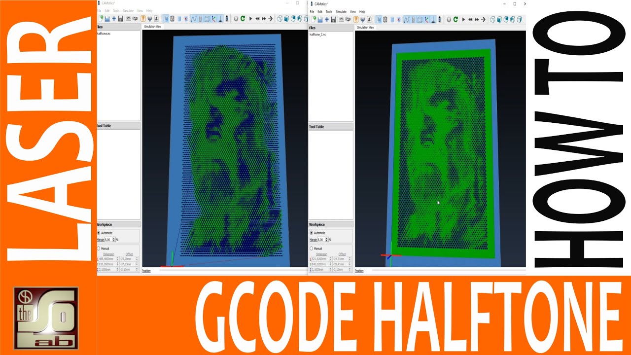 CNC Laser - Gcode halftone selfportrait with halftoner and t2laser