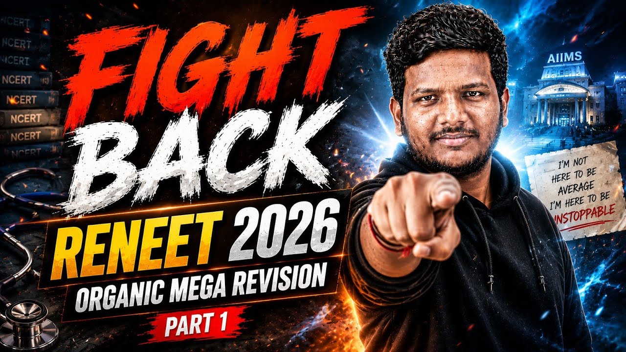 All Organic Reactions 1 Shot REVISION Part 1 | FIGHT BACK RENEET 2026 NST | Dr Sudharshan TNVK