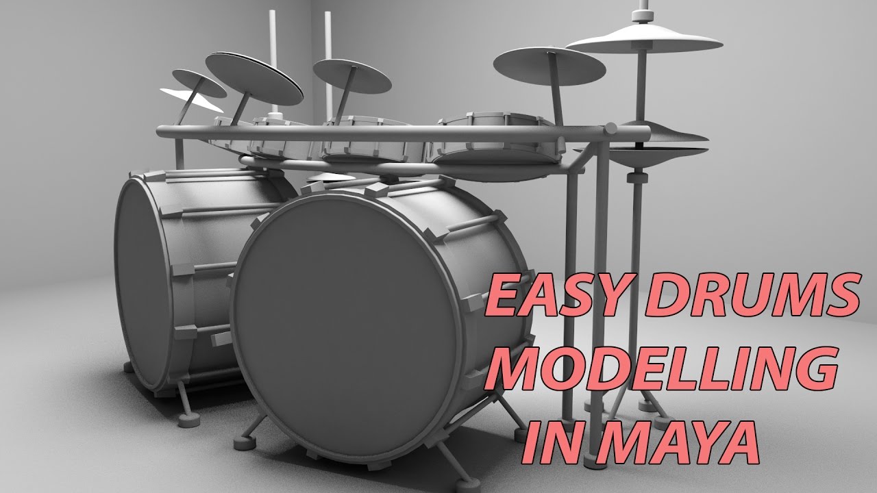 how to make drum set in maya timelapse