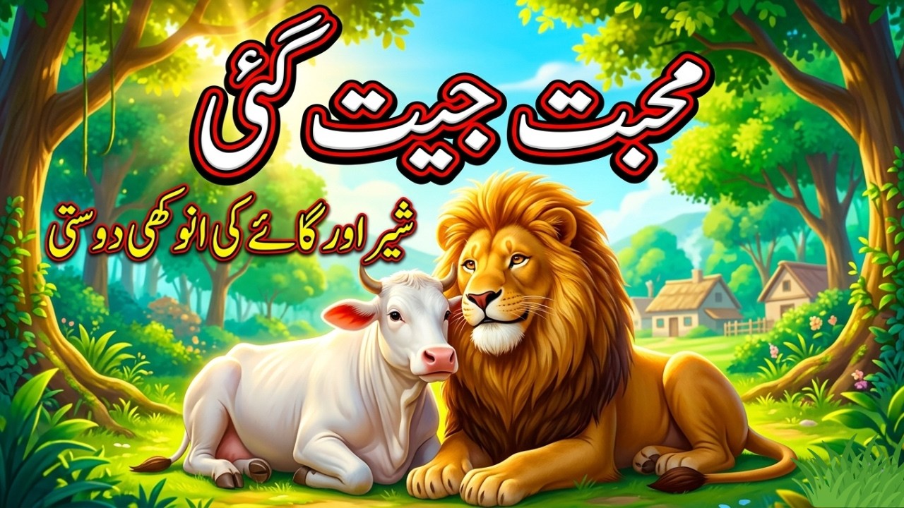 jungli gaay bhukha sher | gaay aur sher ki dosti | कार्टून | hindi kahaniya | piyar bhari kahani