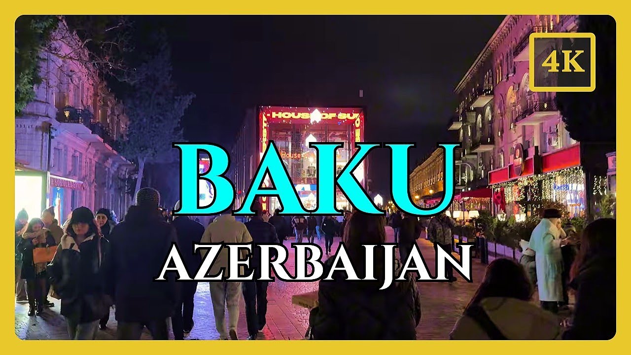 Night Walk in Baku, Azerbaijan 🇦🇿 | Christmas Markets | 4K Walking Tour