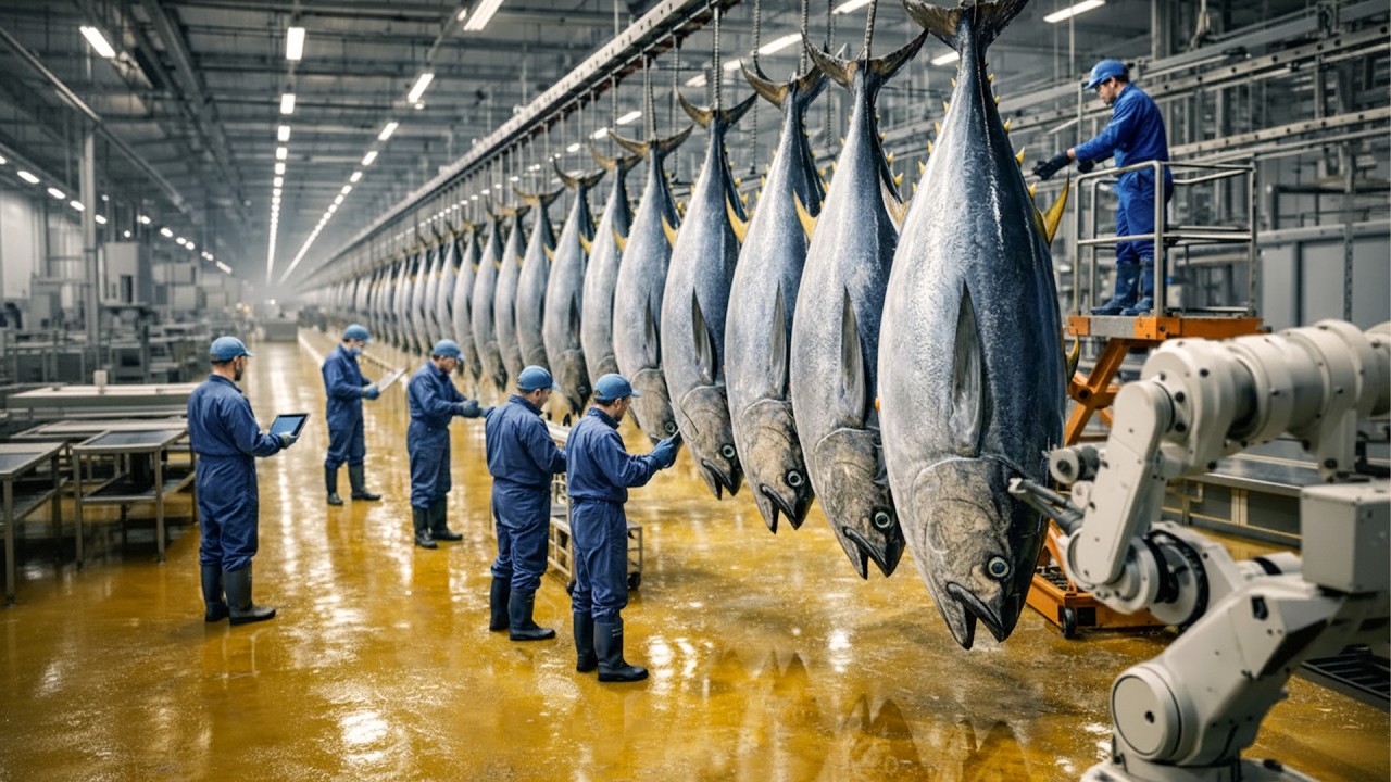 Inside a Tuna Leather Factory | How Tuna Skin Is Processed at Scale