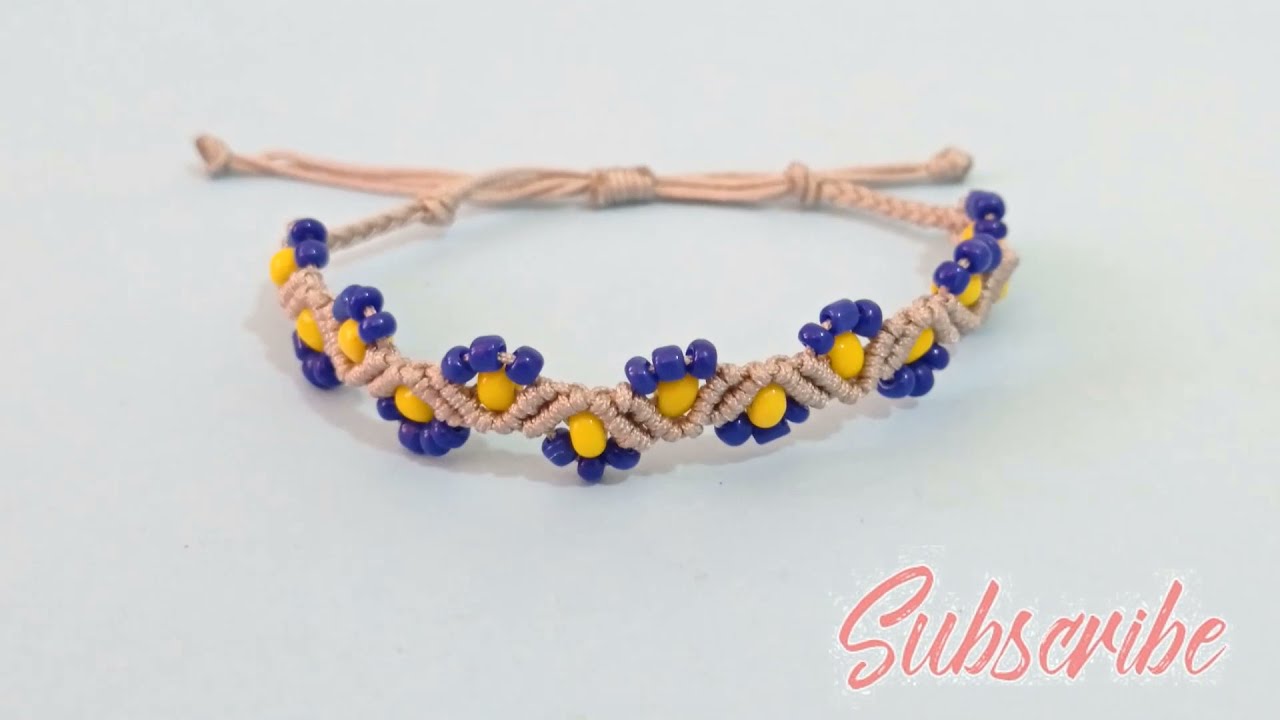 PULSERA ZIGZAG DE FLORES DIY/ DIY FLOWER ZIGZAG BRACELET