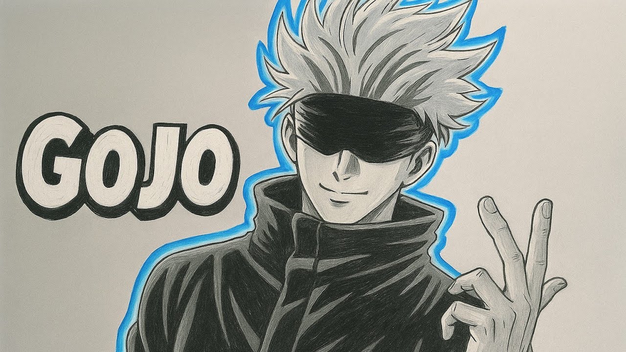 How to draw Gojo Satoru from Jujutsu Kaisen || Easy Anime Drawing || Gojo Drawing tutorial easy step