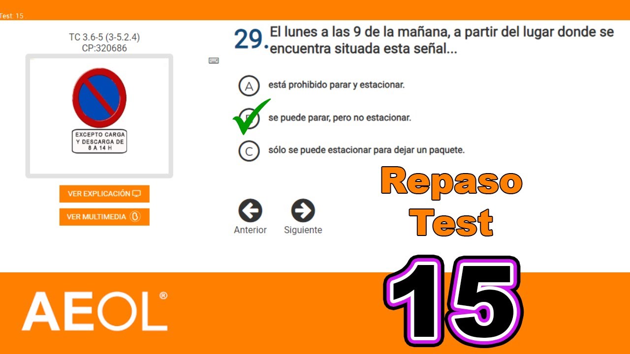 Repaso test 15, teórica permiso conducir.