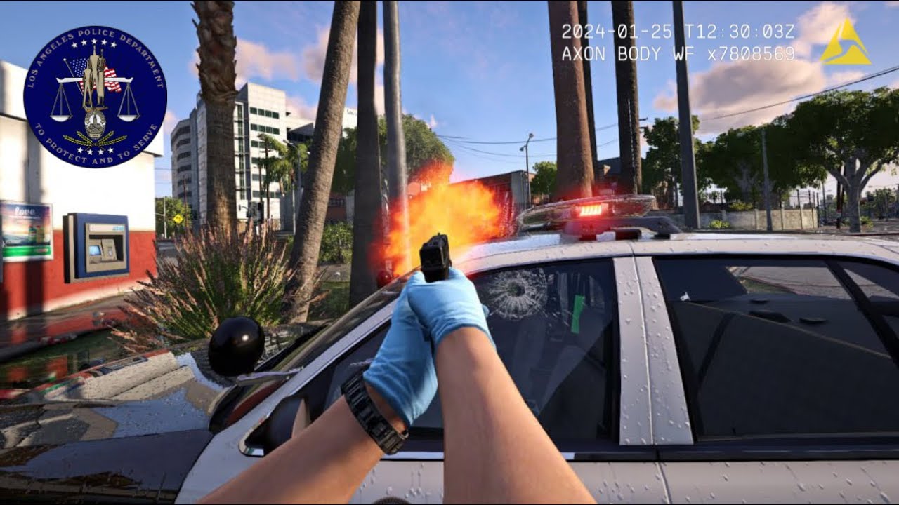 [NO COMMENTARY] 4K GTA V LSPDFR - SHOTS FIRED, PERSON WITH A WEAPON & POLICE CHASE!