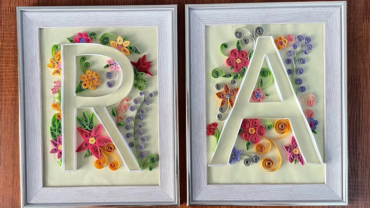Detailed Calligraphy Letter Quilling - Letter R and Letter A