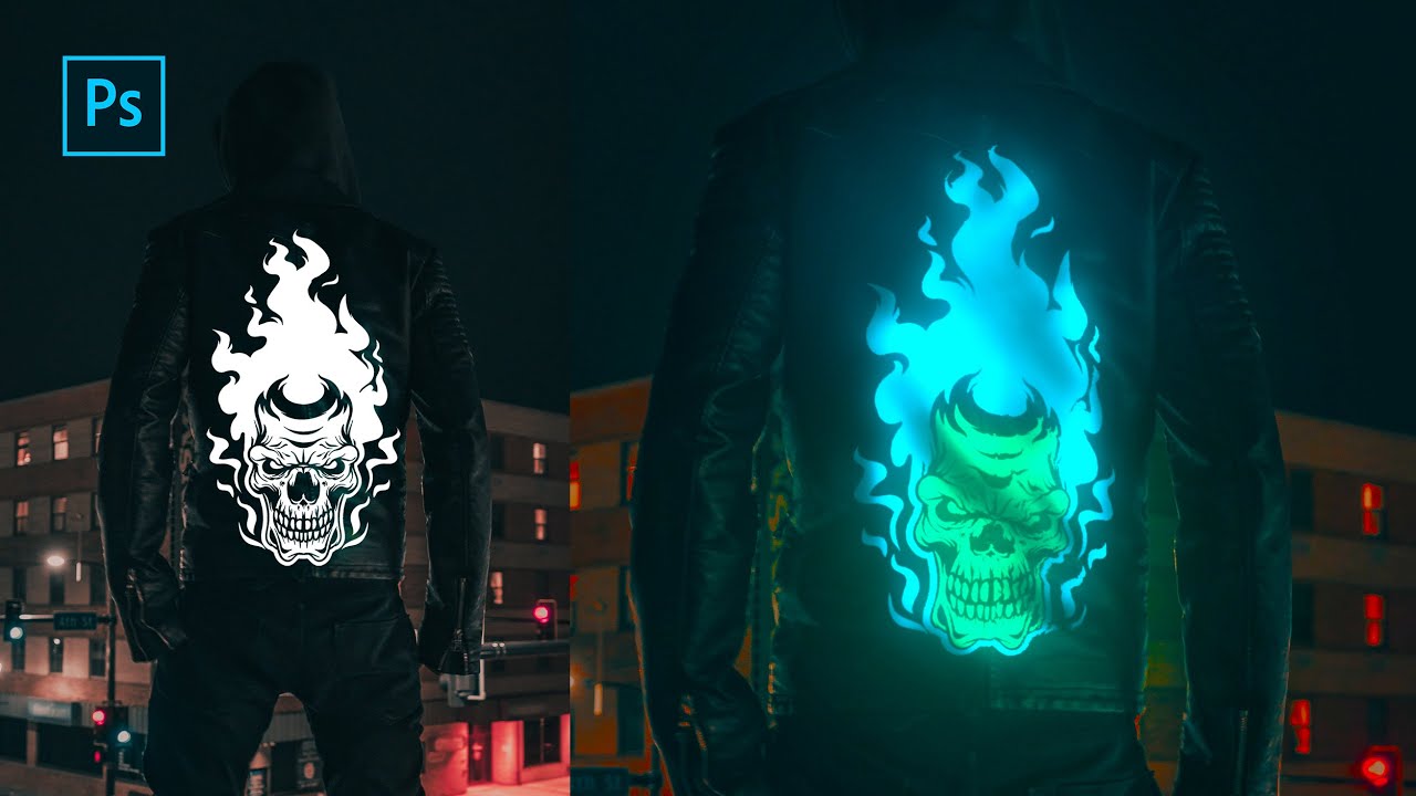 How to Create Glowing Cyberpunk Jacket | Photoshop Tutorial | Photo Effects