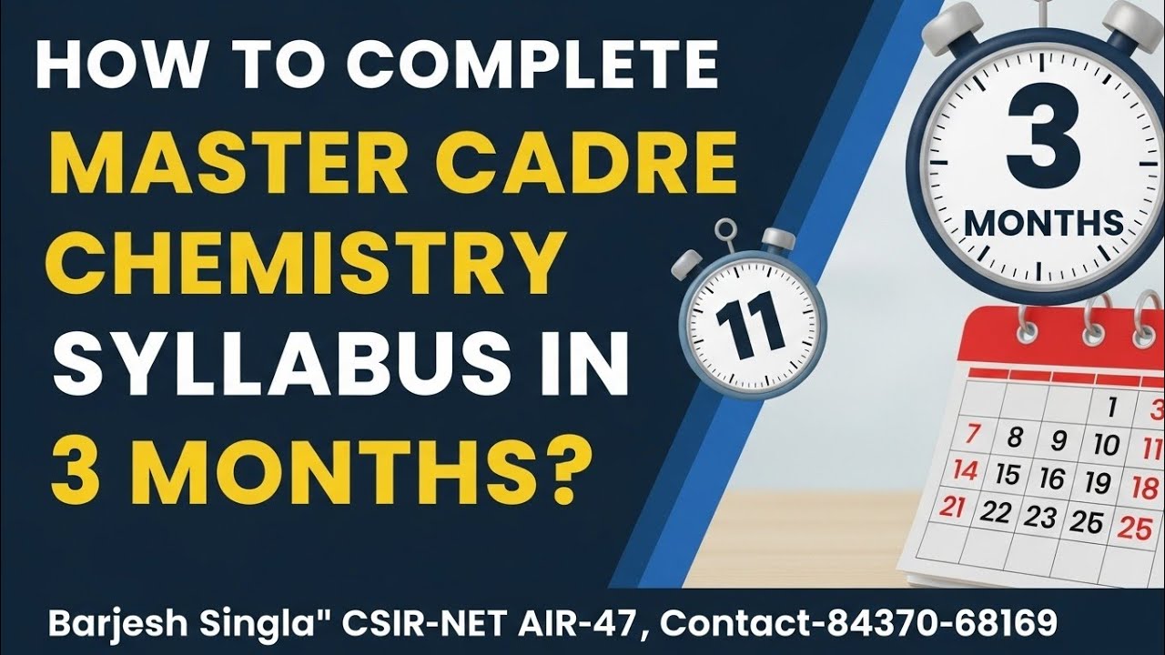 How To Complete Master Cadre Chemistry Syllabus in 3 Months || Best Strategy ||