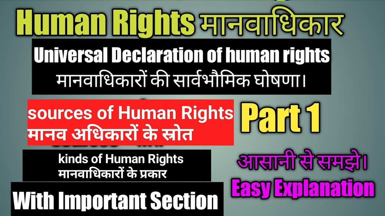 Introduction Of  Human Rights Hindi | Defination of Human Rights, Sources and Concept | Part 1