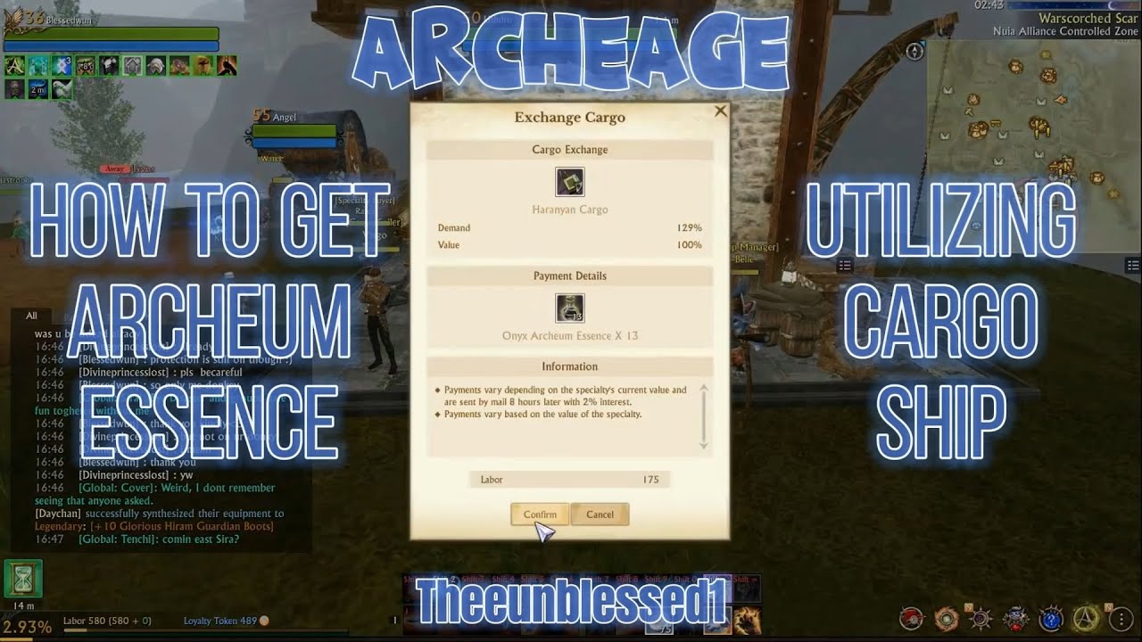 ArcheAge How to get Onyx Archeum Essence and Utilize the Cargo Ship