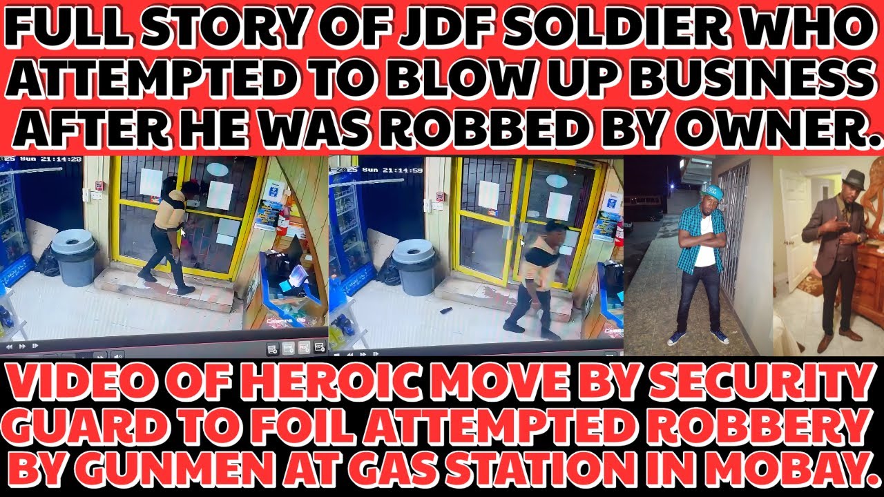 SHOOTOUT VIDEO Shows HEROIC MOVE By SECURITY To FOIL ROBBERY + JDF Soldier REVENGE To BL0W-UP Owner