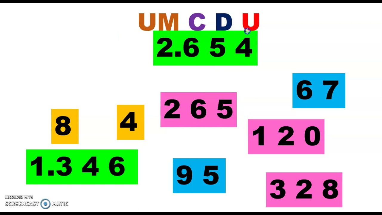 CANTIDADES CON UNIDADES, DECENAS, CENTENAS Y UNIDADES DE MILLAR