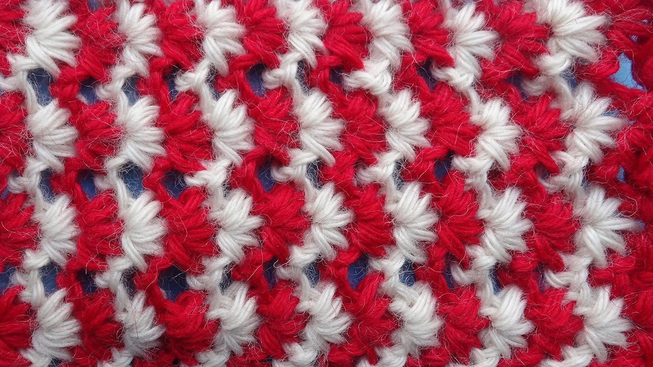 Узоры крючком Tunisian crochet pattern 24