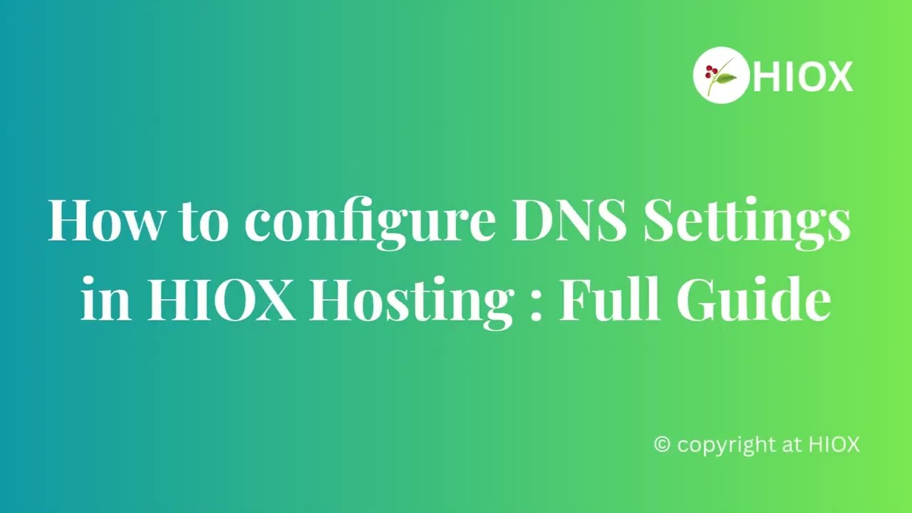 🎥 DNS Settings in Hiox Hosting | Full Step-by-Step Guide 🔧🌐