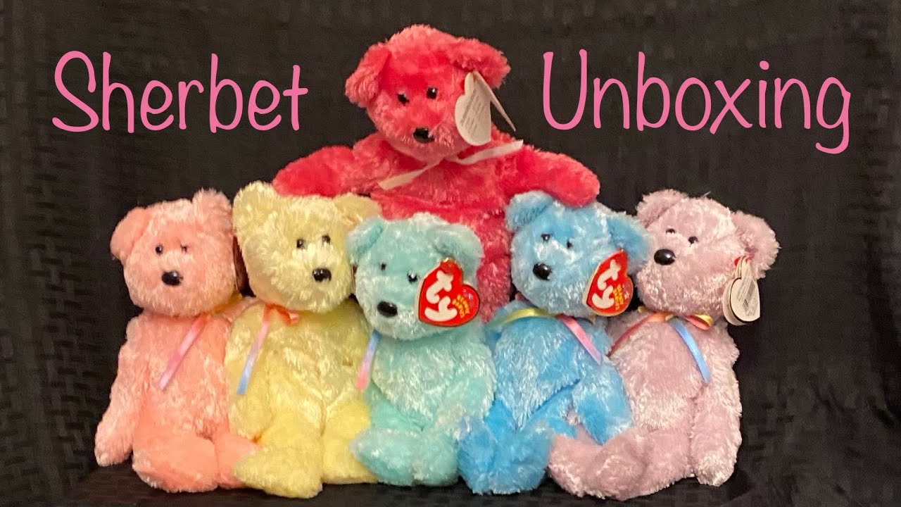 Beanie Babies Spring Collection - Unboxing & toy review w/ Sherbet, birthday bears, Peace