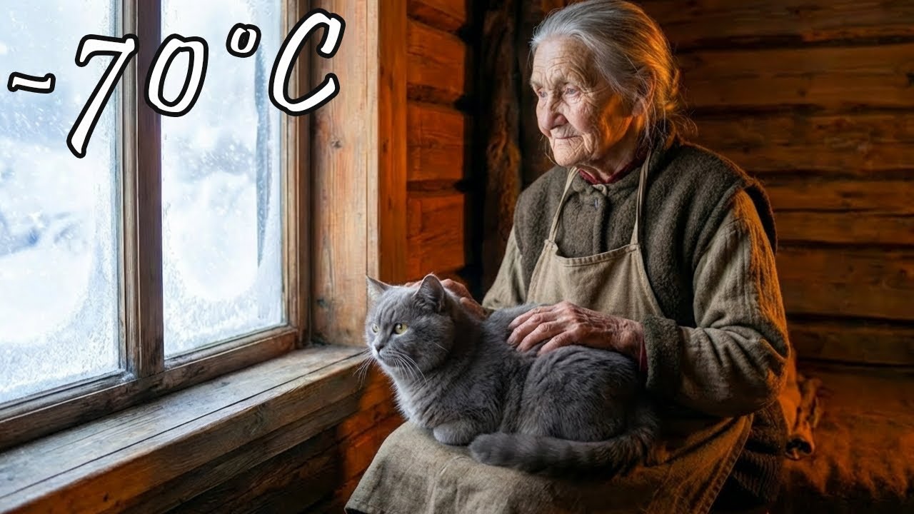 90-Year-Old Woman & Her Cat | One Ordinary Day in the Coldest Winter at −70°C Yakutia