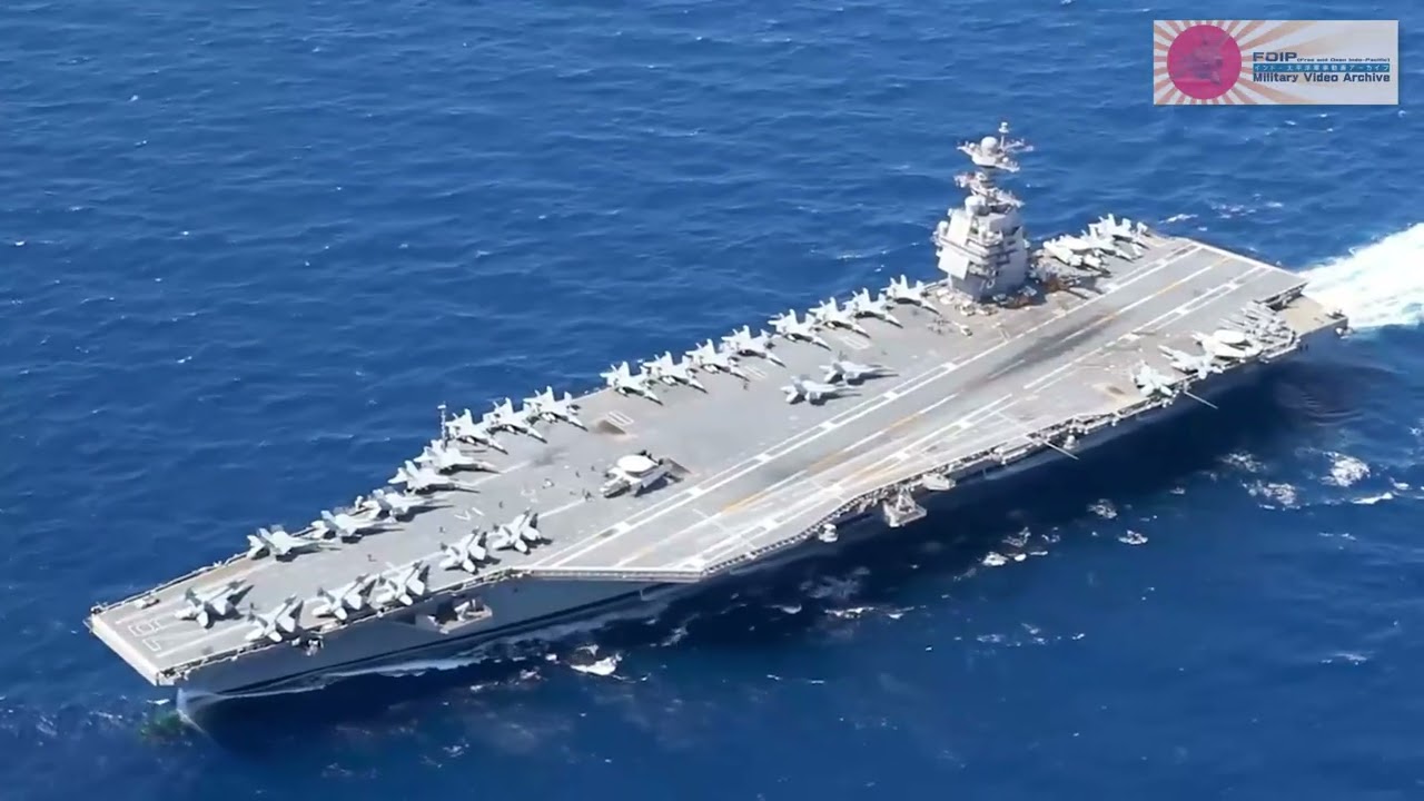 USS Gerald R  Ford Aerial video【4K video】