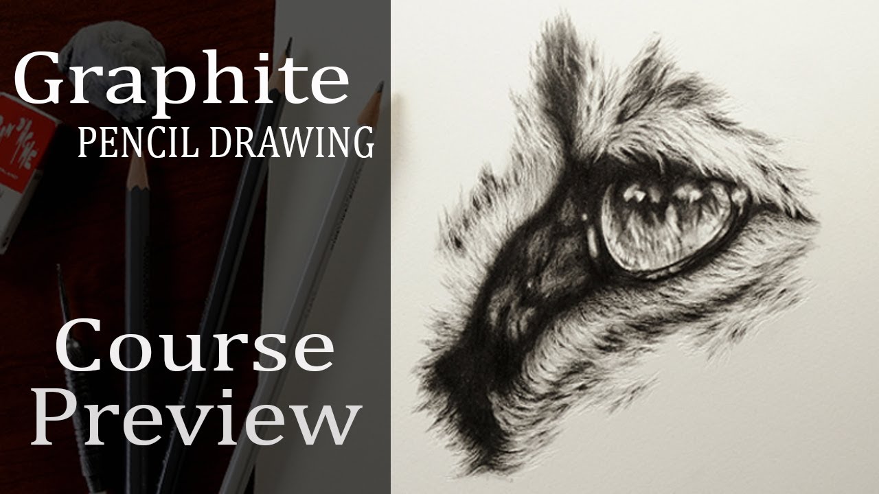 Realistic cat eye drawing - time lapse