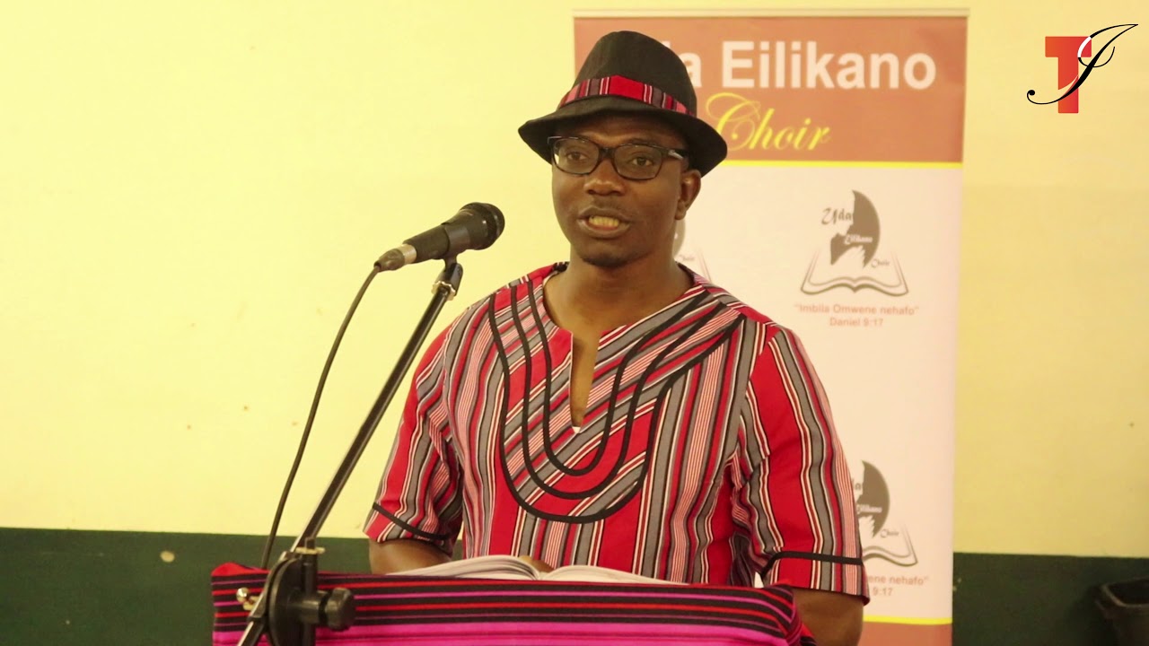 Tate Jonas Haimbodi welcoming guests at Uda Eilikano Choir Annual Gala Dinner 2018