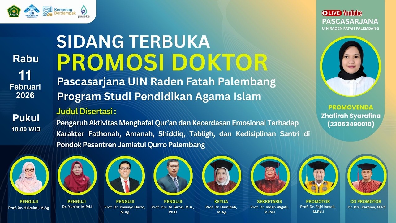 SIDANG TERBUKA PROMOSI DOKTOR ZHAFIRAH SYARAFINA PART 1
