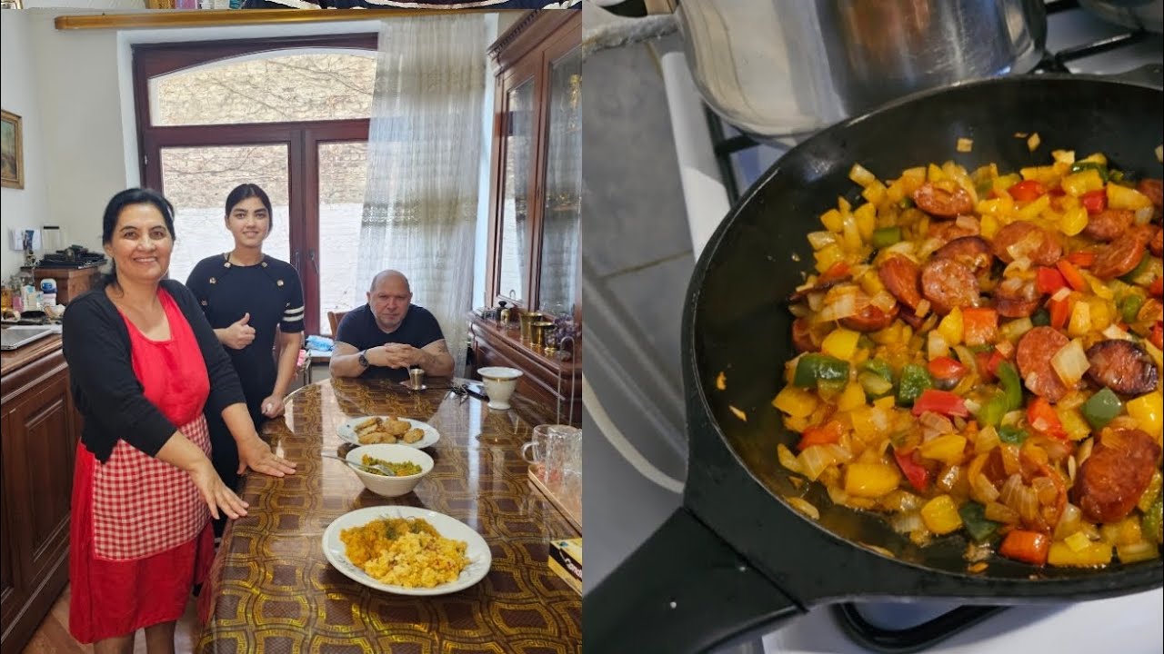 A participat si Iosif la mâncare , cartofi razaliti cu ceapă și boia,  omleta cu legume. 😋