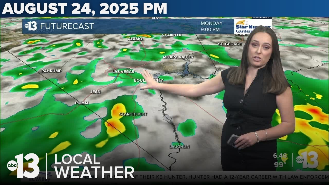 Active weather hits Las Vegas, more on tap for Monday!