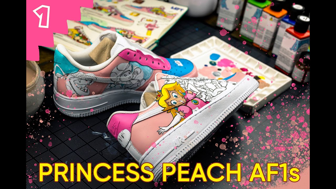 Princess Peach Nike AF1 Customs | Tutorial and Process | PART 1