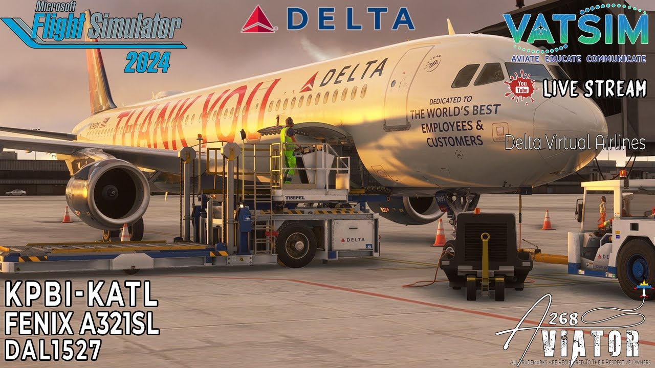 DAL1527 |✈️KPBI-KATL✈️|FENIX A321SL| #MSFS2024 | LIVESTREAM