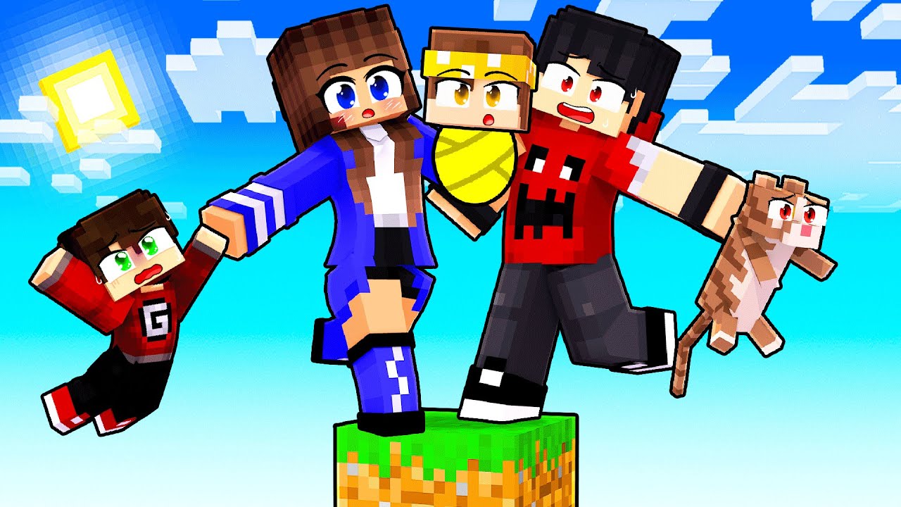 ADOTADO por uma FAMILIA em APENAS UM BLOCO no Minecraft