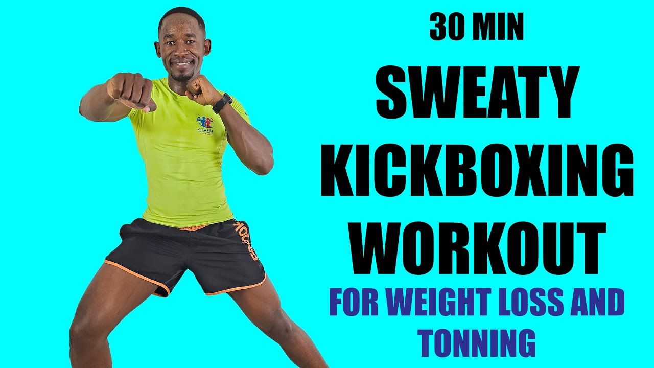 30-Minute SWEATY KICKBOXING WORKOUT for Weight Loss and Toning