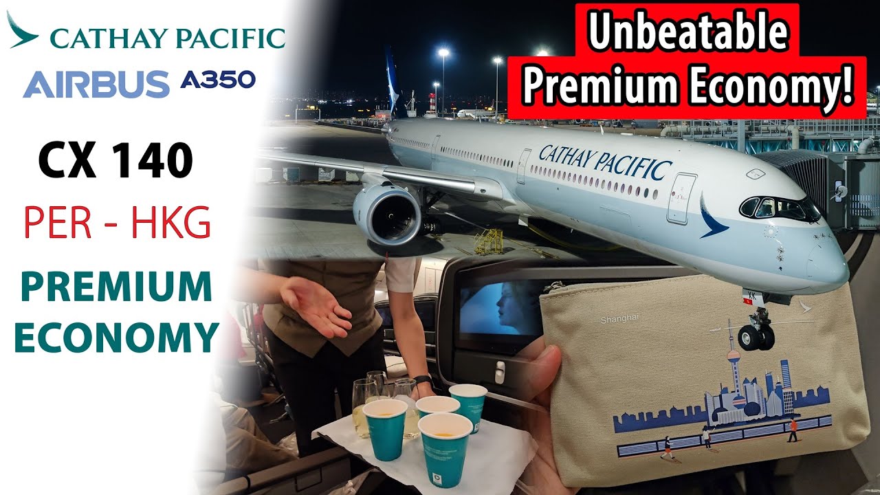7 hours in the WORLD'S BEST Premium Economy! | Cathay Pacific A350-1000 |  🇦🇺 Perth to 🇭🇰 Hong Kong