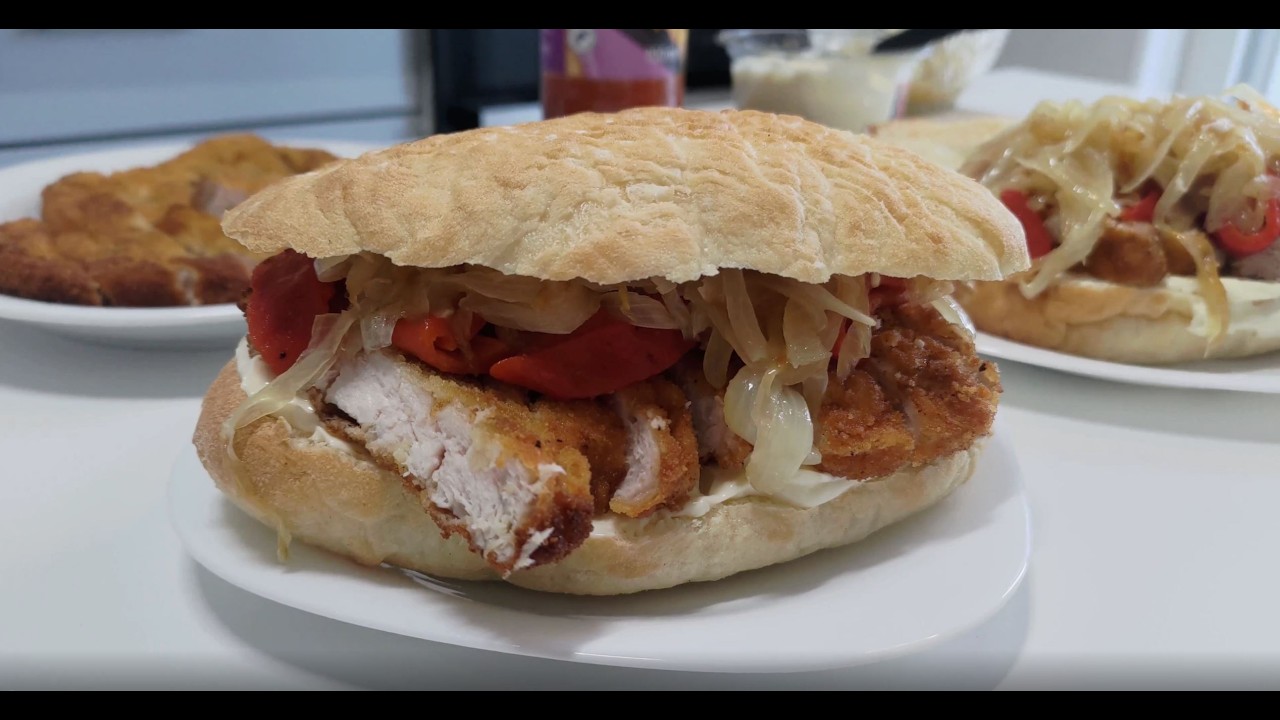 Episode 7 - Pork cutlet sandwich with roasted peppers and caramelized onions