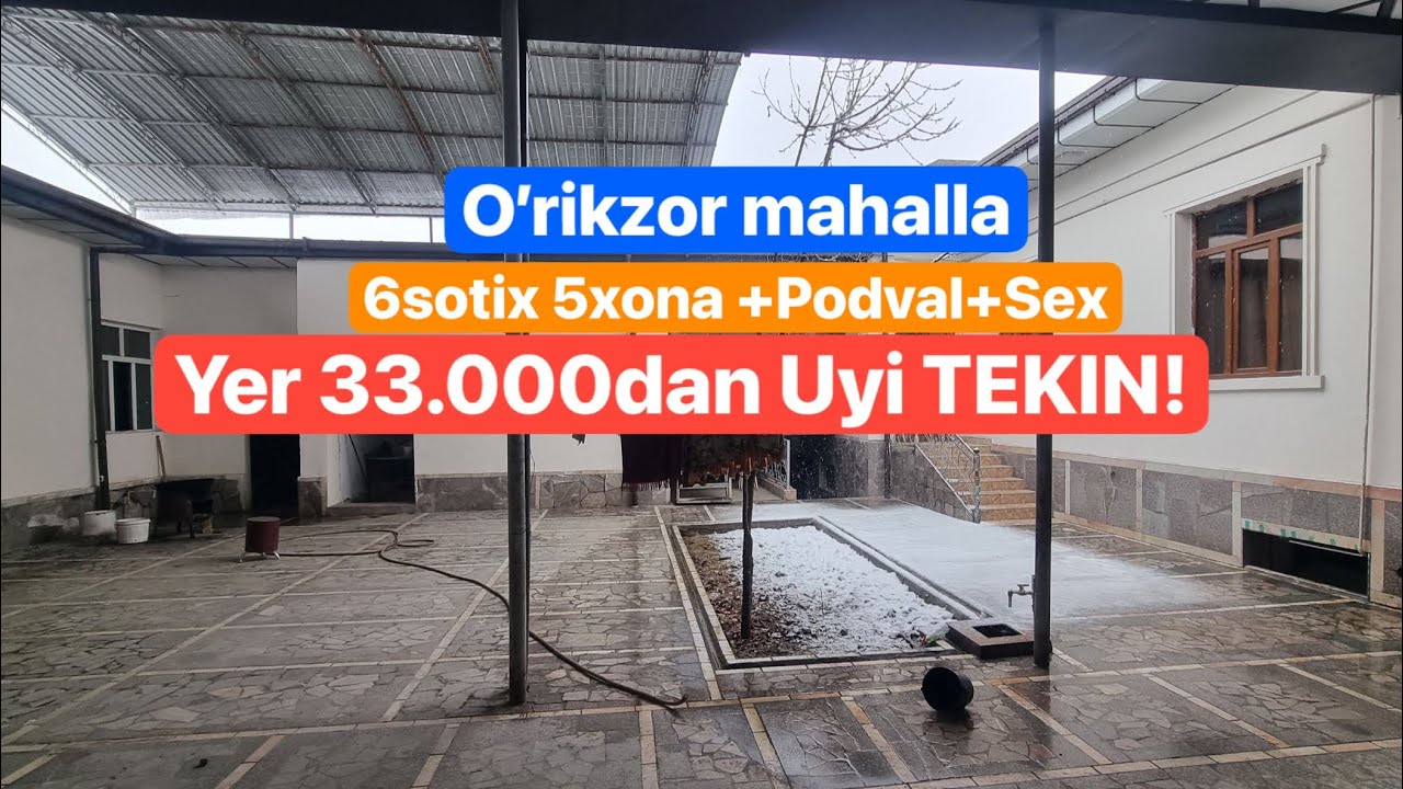 Ўрикзор махалласи 5.99 сотихга 5 хона+ Подвал+Сех (93)-981-8600 95-160-9090