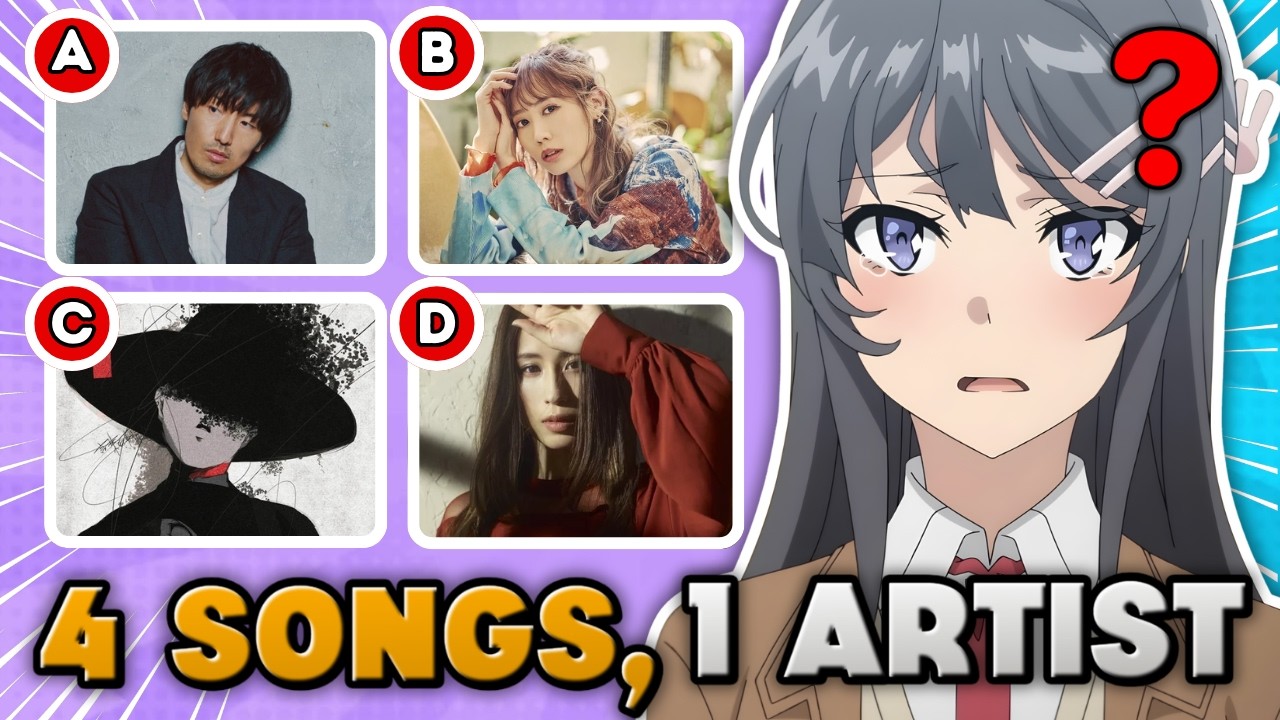 🔥 4 Anime Songs, 1 Artist 🤔 Can You Guess Them ? | Anime Quiz Part 2