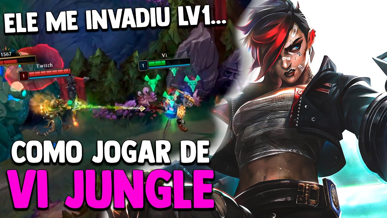 FUI INVADIDO LV1 MAS AINDA MOSTREI COMO JOGAR DE VI JUNGLE - RUNAS, BUILDS E MAIS- #leagueoflegends