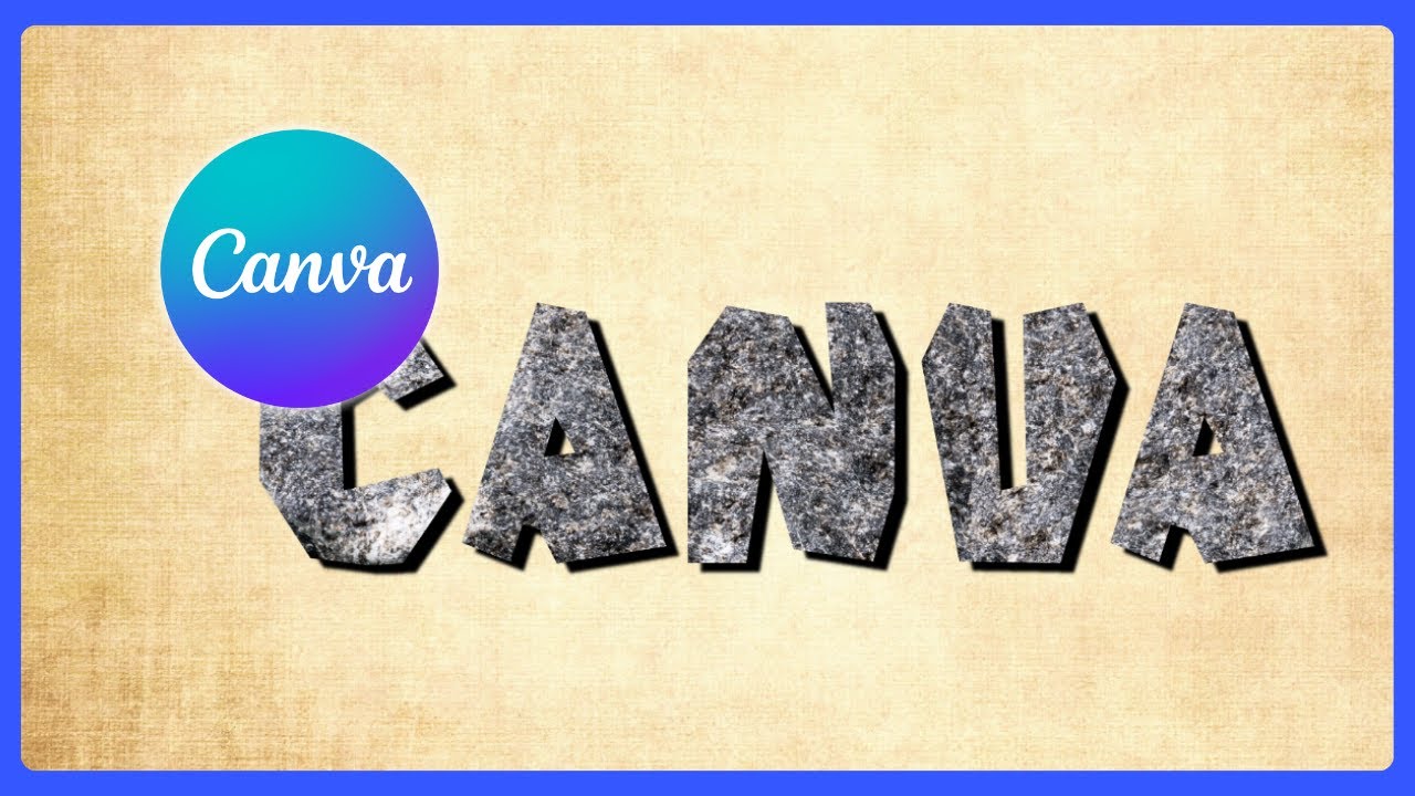 Создайте текст с текстурой камня в Canva.